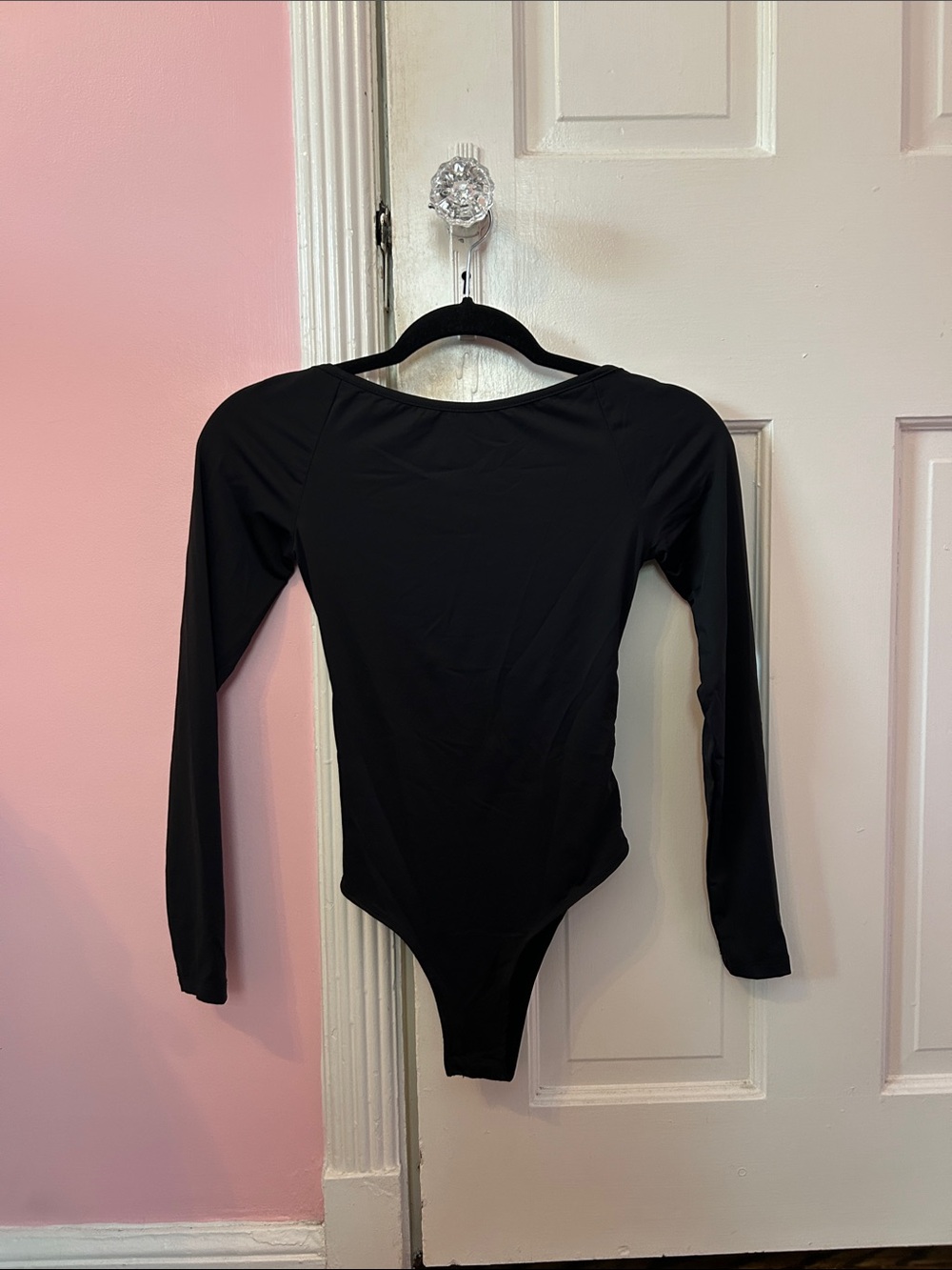 Princess Polly Black Open Back Long-Sleeve Bodysuit